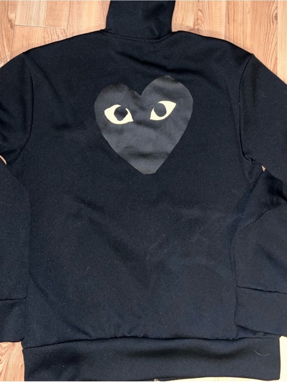 Comme des Garcons Black Hoodie with Heart Logo